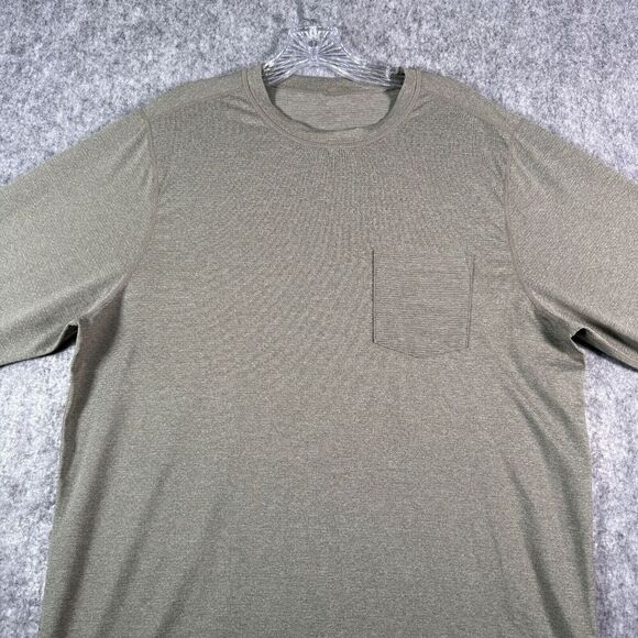 Vuori Shirt Mens Large Tradewind Performance Pocket Green Long Sleeve Crewneck